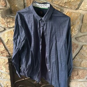 Blue John Lennon button down shirt